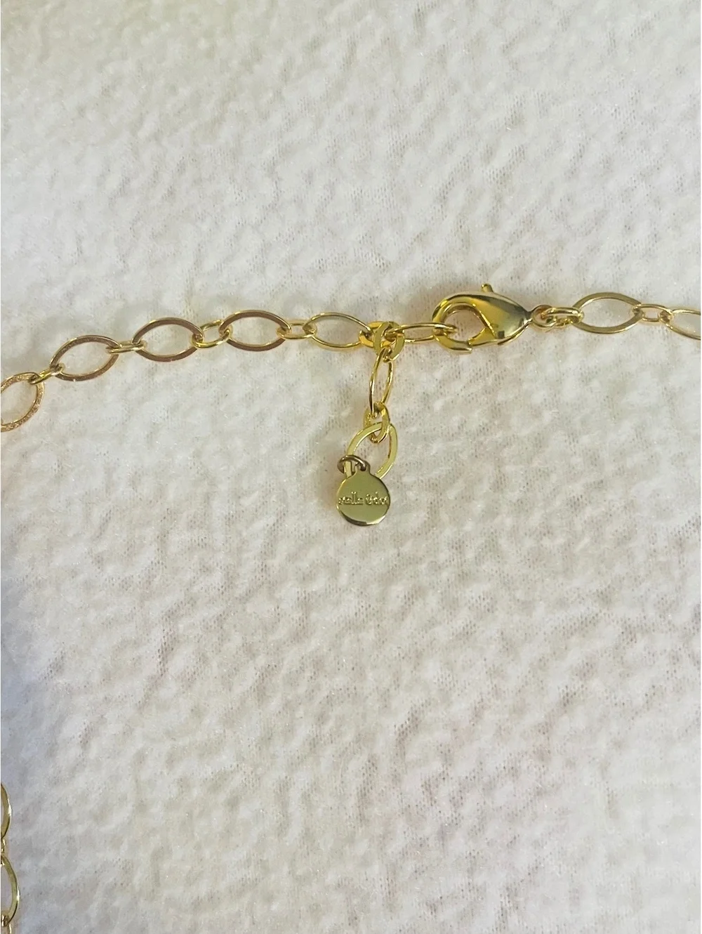 Stella & Dot Gold Tone Statement Necklace with Cream Resin Stones